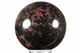 Polished Rhodonite Sphere - Madagascar #337268-1
